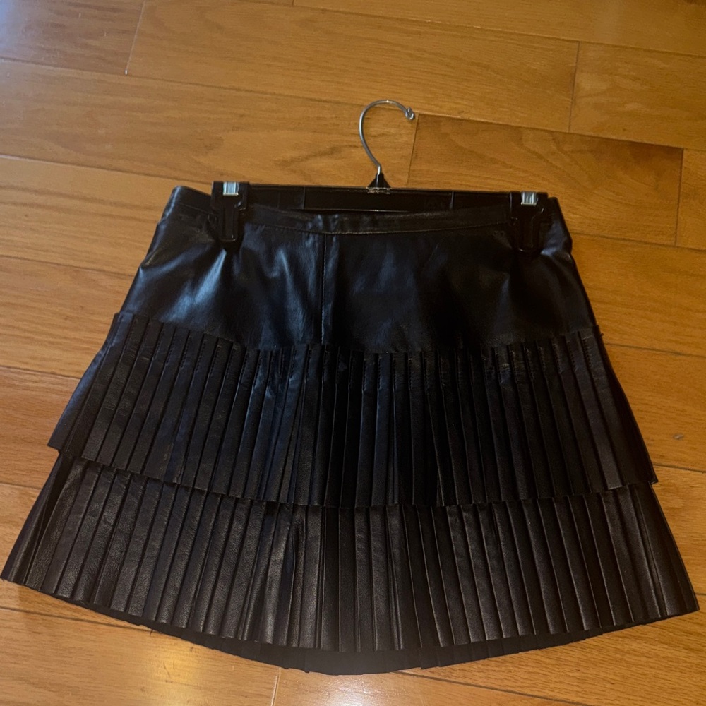 BCBGMaxAzria Black Pleated Mini Skirt